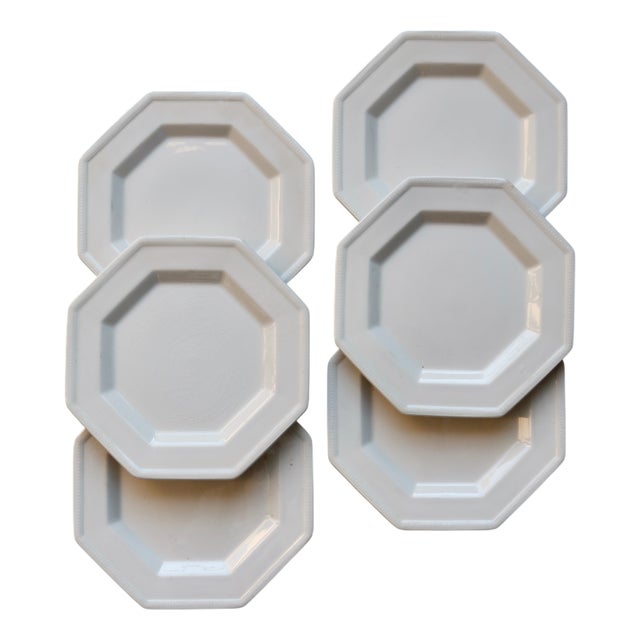 Vintage Octagonal Beaded Dessert Plates from Johnson Brothers, 1980s, Set of 6 For Sale