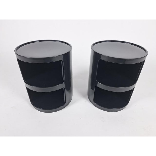 1970s Componibili Modular Chests of Drawers in Black ABS by Anna Castelli Ferrieri for Kartell, 1970s, Set of 2 For Sale - Image 5 of 13