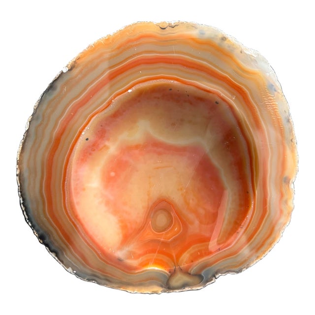 1980s Polished Carnelian Geode Catchall For Sale