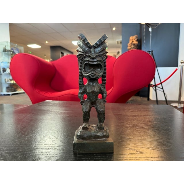 Joel Roux, Bronze Sculpture of a Tiki, Unique Work, 2000 For Sale - Image 6 of 12