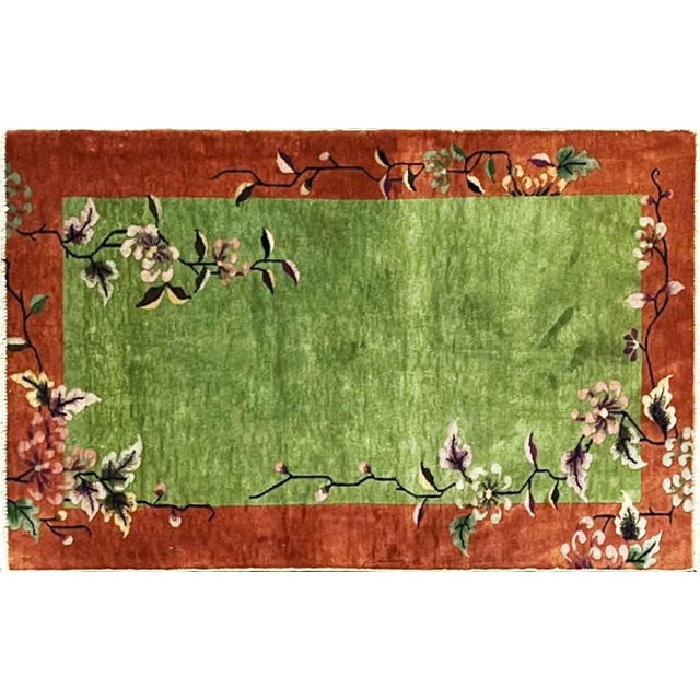 Antique Art Deco Chinese Rug, 3' X 4'10" For Sale In Chicago - Image 6 of 7