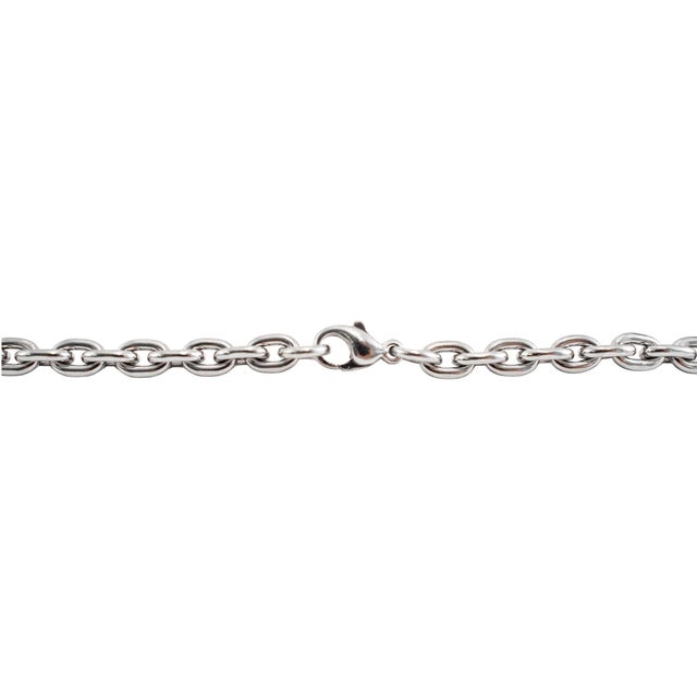 Metal Unisex 950 Platinum Solid Oval Anchor Cable Link Chain Necklace For Sale - Image 7 of 8