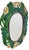 Chelsea House Inc Carved Wood Tropical Folk Art Calalily Green Leaf Oval Wall Mirror For Sale - Image 4 of 8