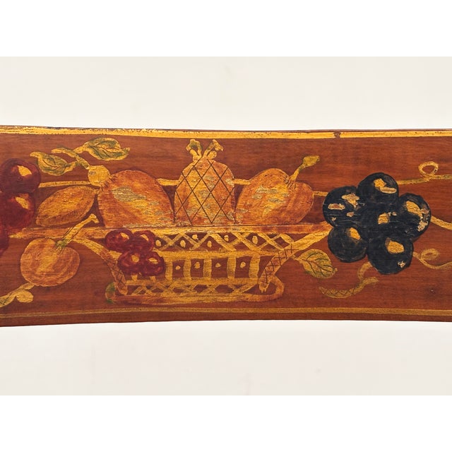Early 20th Century Set of Four American Colonial Revival Hand-Painted Armchairs, Woven Splint Seats For Sale - Image 14 of 16