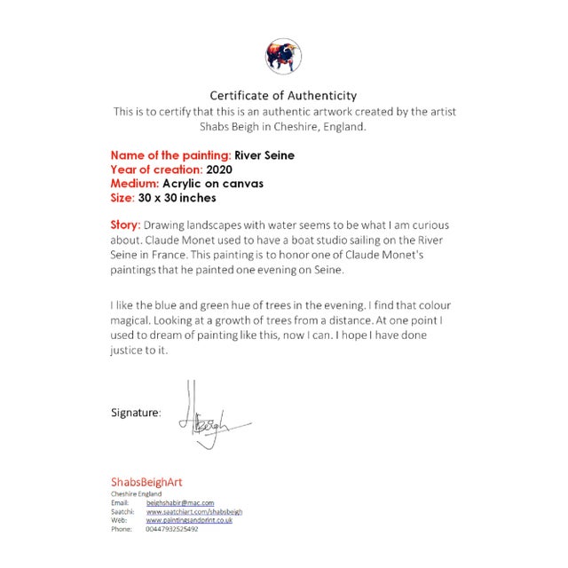 2020s Contemporary 'River Seine' Acrylic Painting For Sale - Image 5 of 6