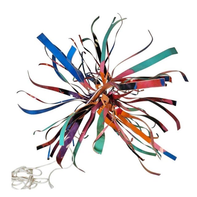 Dorothy Muriel Gillespie (New York, Virginia, Florida, 1920 - 2012) enamel on aluminum three-dimensional orb abstraction...