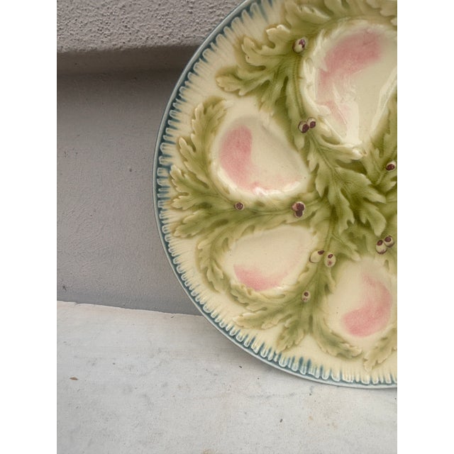 French French Majolica Oyster Plate Choisy-Le-Roi, Circa 1880 For Sale - Image 3 of 7