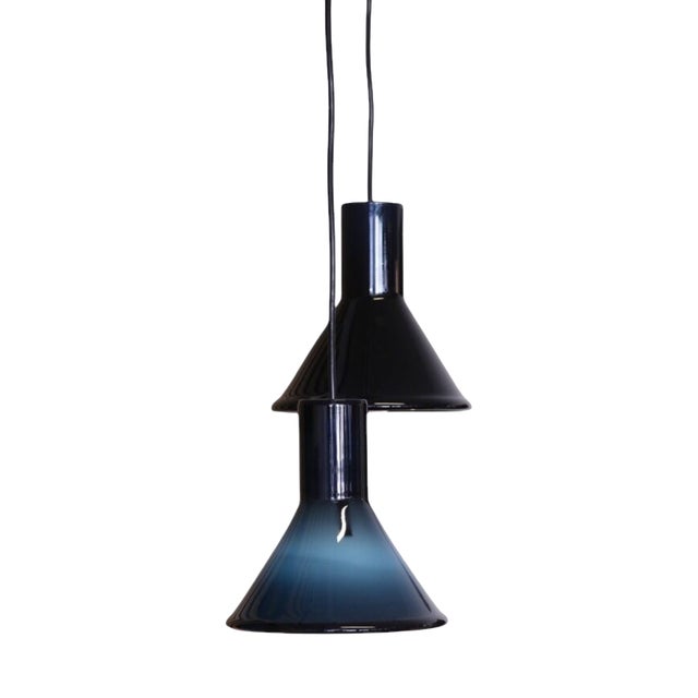 P&T Blue Pendant Light by Michael Bang for Holmegaard, 1960s For Sale