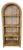 Vintage Boho Chic Rattan Shelving Unit With Arched Top For Sale