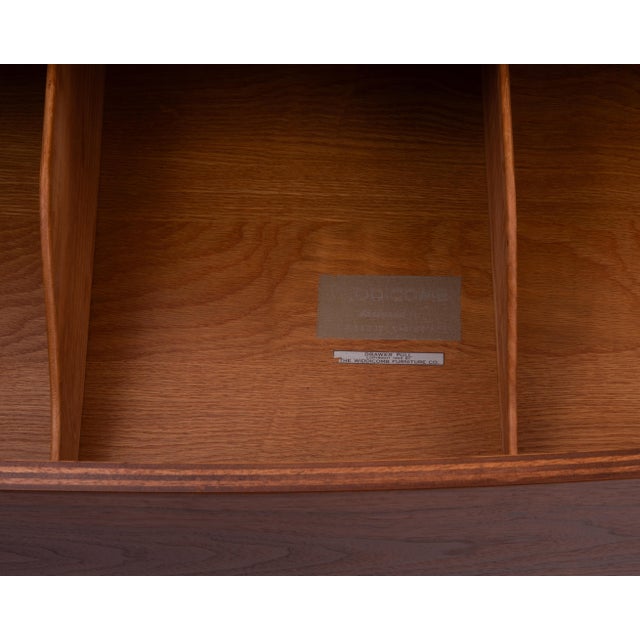 T.H. Robsjohn Gibbings Widdicomb Walnut Five Drawer Chest Klismos Leg Book Matched For Sale - Image 13 of 13