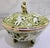 Capodimonte Vintage R. Capodimonte Italian Porcelain Covered Dish With Putti & Birds, Footed Green Gold Compote For Sale - Image 4 of 13