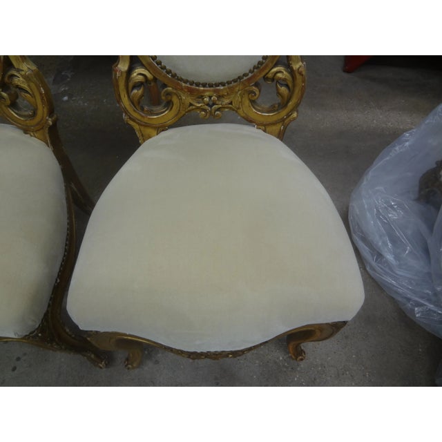Pair of Italian Baroque Style Giltwood Chairs For Sale In Houston - Image 6 of 11
