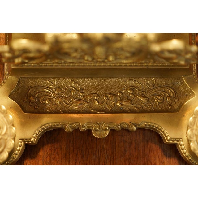 French Baroque Repousse Gilt Brass Inkwell Letter Stand with Cherubs, 1900s For Sale - Image 10 of 18