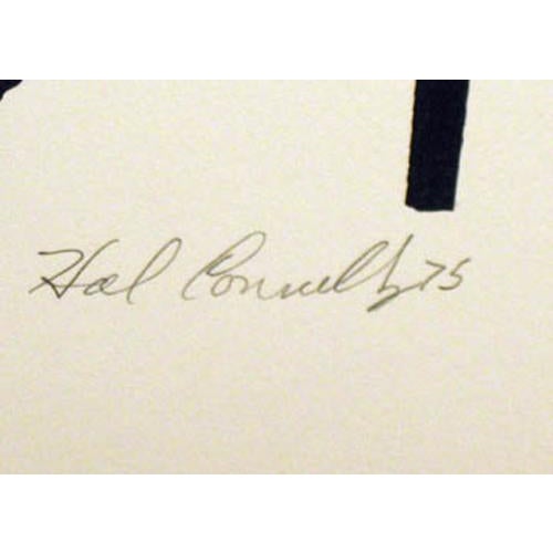 Impressionist Hal Connelly, Signed & Numbered Serigraph Art, Black & White Ship Sailboat 1975 For Sale - Image 3 of 4