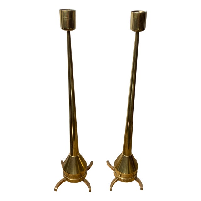 Vintage Bronze Candlesticks, 1960s, Set of 2 For Sale