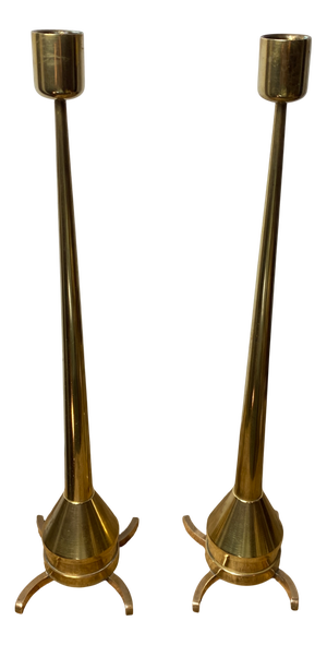 Vintage Bronze Candlesticks, 1960s, Set of 2