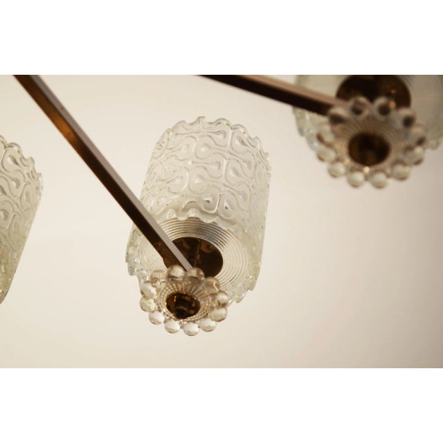 1970s Vintage Brass and Glass Chandelier from Austria, 1970s For Sale - Image 5 of 10