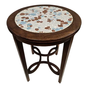 Antique Round Art Nouveau Pebble Top Side Table