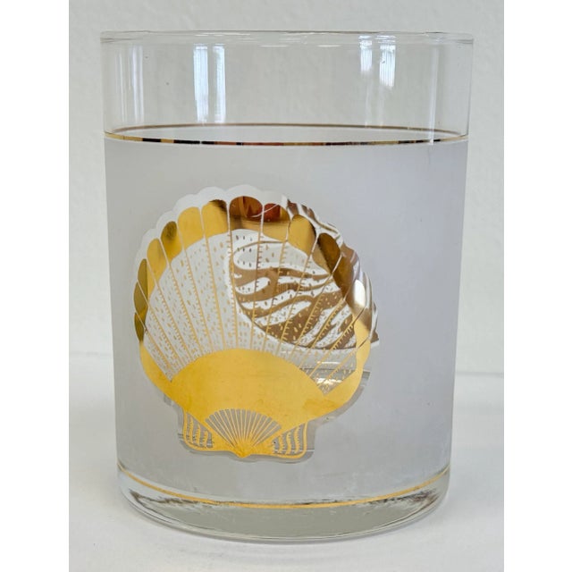 Mid-Century Modern Vintage Coastal Seashell Motif Culver LTD Lowball Glasses, Set of 4 For Sale - Image 3 of 7