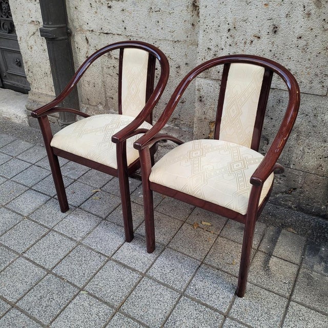 Art Deco Chairs Upholstered in Euphoria Cubista, Misia Paris, France, 1970s, Set of 4 For Sale - Image 3 of 18