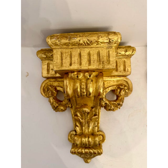 Pair Louis XVI Giltwood Wall Brackets For Sale - Image 10 of 11