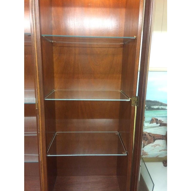 Brown Breakfront Cabinet by Hickory Furniture (American Masterpiece by Hickory). Two Piece Cabinet For Sale - Image 8 of 12