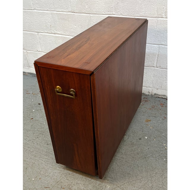 Mid 20 Century Hide-Away Drop Leaf Walnut Dining Table For Sale - Image 15 of 16