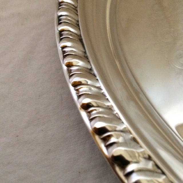 Metal 1975 April Fools Engraved Invitational Silver Plate Tray For Sale - Image 7 of 11