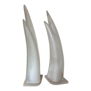 1990s Mid-Century Modern Rougier Lamps Mid-Century Sculptural Dolphin Shape Made in Canada Signed 32" - a Pair For Sale