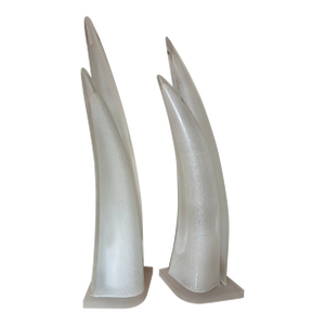 1990s Mid-Century Modern Rougier Lamps Mid-Century Sculptural Dolphin Shape Made in Canada Signed 32" - a Pair