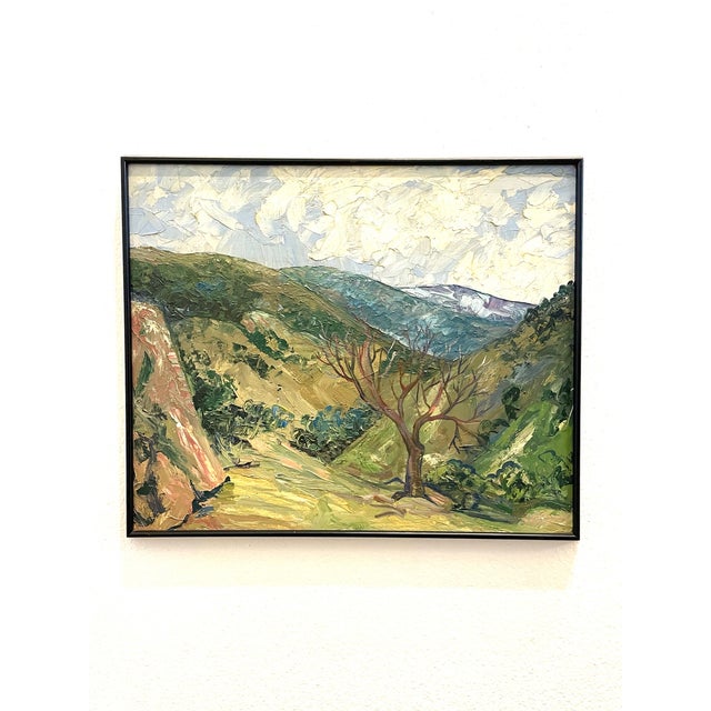 Wood Carl Pappe Plein Air Landscape Impressionist Oil on Panel Original Frame For Sale - Image 7 of 9