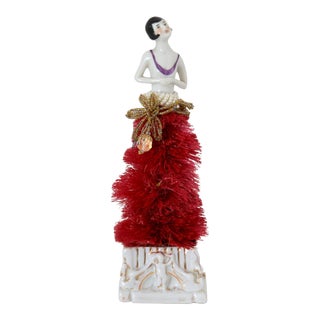 1920s German Porcelain Lady Holiday Tree For Sale