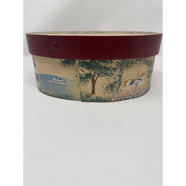 Cream Rare Graduated Pair of 1992 Signed Betty MacLaren Nantucket Boxes – Black Lamb Exclusives For Sale - Image 8 of 16