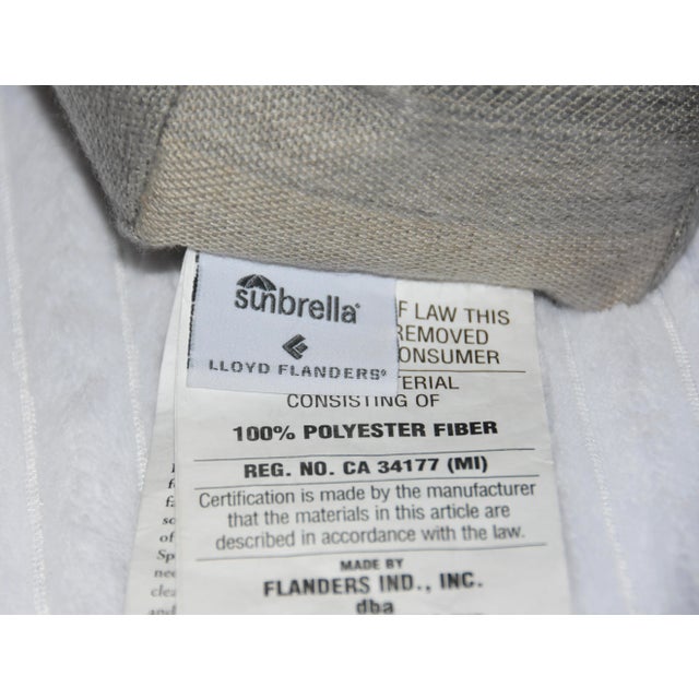 Gray Sunbrella Lloyd Flanders Replacement Cushions- 2 Pieces For Sale - Image 8 of 10