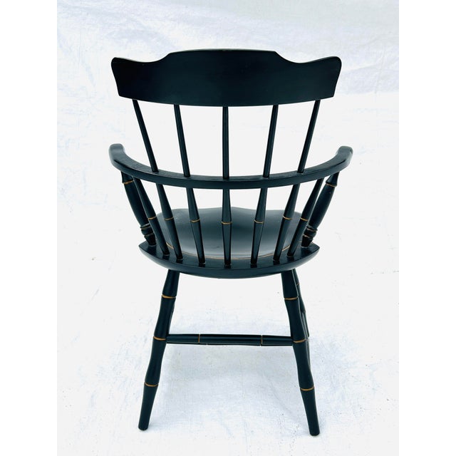 Nichols & Stone Vintage Nichols & Stone Black Stenciled Windsor Chair For Sale - Image 4 of 7