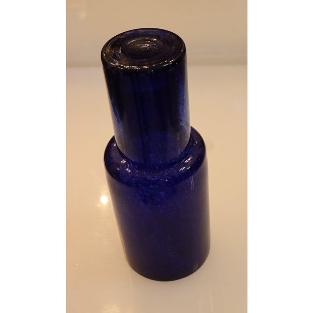 Blue Murano Blown Glass Millebolle Bottle from Manifattura Di Murano, 1960s, Set of 2 For Sale - Image 8 of 13