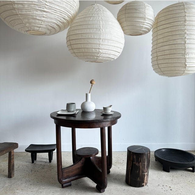 Japanese-Style Teardrop-Shaped Pendant Light in Rattan and Natural Linen, 1980s For Sale - Image 13 of 18