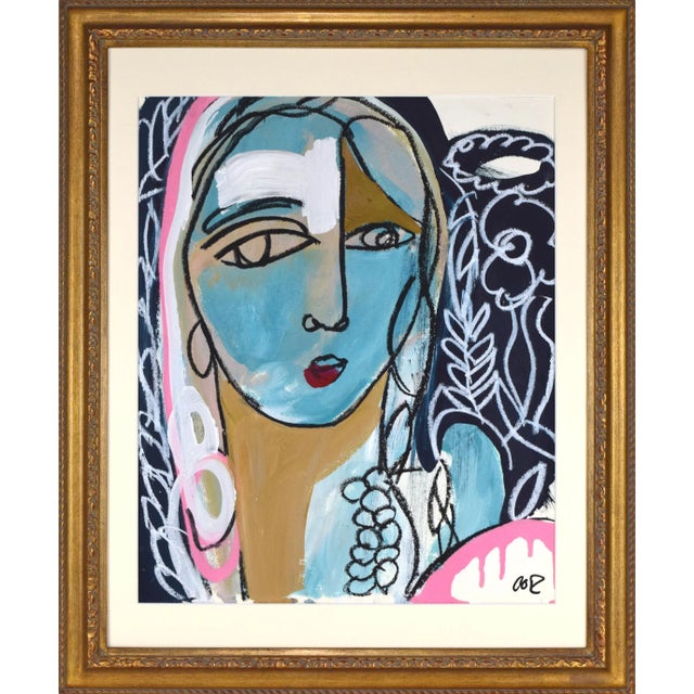 Paint Contemporary Neoclassical Cubist Portrait Painting For Sale - Image 7 of 7