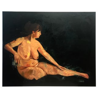 “Lady” Original Figure Oil Painting on Canvas Tasteful Nude For Sale
