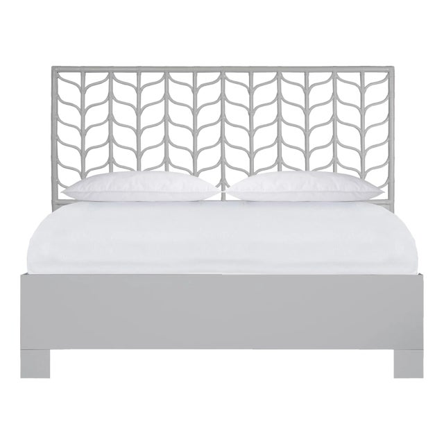 Ivy Platform Bed King, Light Gray For Sale