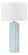 Matthew Izzo Home Cece Light Blue Scalloped Ceramic Table Lamp With Linen Drum Shade For Sale