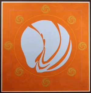 1981 Jack Youngerman "Involute Chinese Orange" Signed Numbered Silkscreen Print