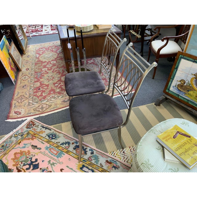 Late 20th Century Metal Dining Chairs, a Pair For Sale - Image 4 of 12