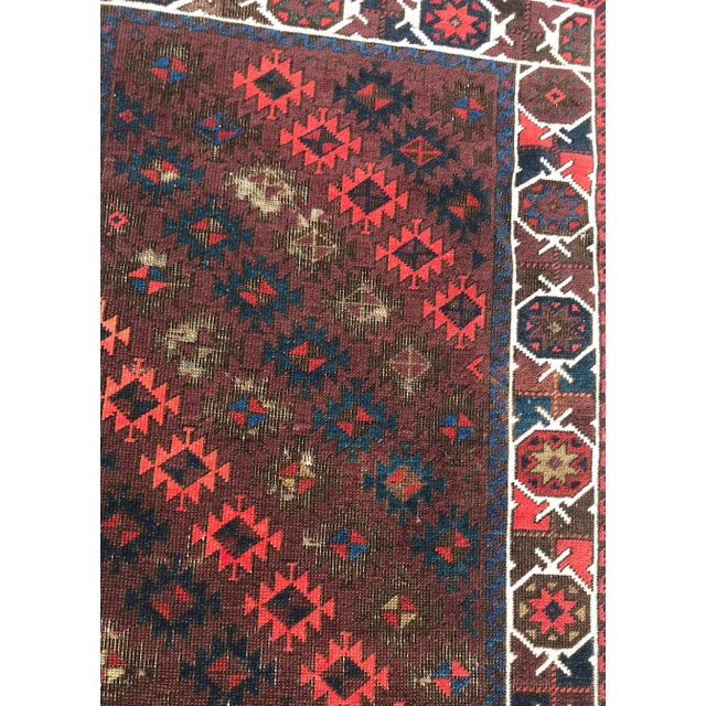Purple Antique Baluchstan Tribal Rug - 1′6″ × 5′ For Sale - Image 8 of 13