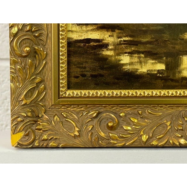 Textile Moody Dawn Mist with Winter Trees in a Rural Village in the English Countryside 1988 For Sale - Image 7 of 10