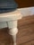 Mid-Century Modern Vintage Cane and Wood Vanity Chair With Custom Blue Leather Tufted Cushion For Sale - Image 3 of 15