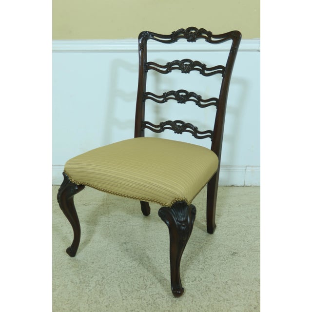 Brown Set of 8 Georgian Mahogany Ribbon Back Dining Room Chairs For Sale - Image 8 of 13
