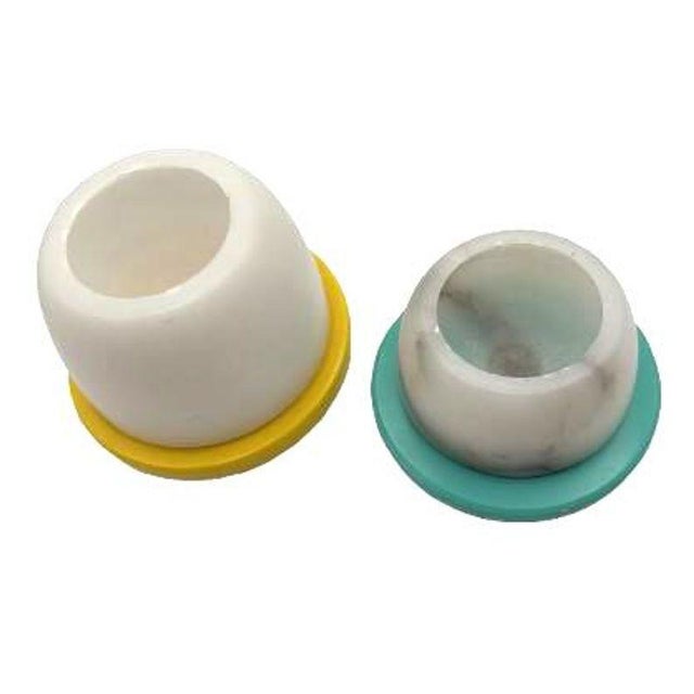Mid 20th Century Multicolored Alabaster Candlestick Holder, Pair For Sale In Los Angeles - Image 6 of 10
