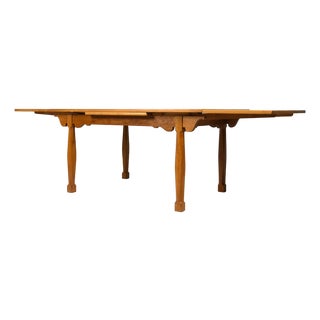 1970s Vintage Danish Oak Extending Dining Table in the Manner of Henning Kjærnulf For Sale