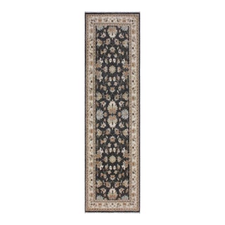 Boho Chic Ziegler Gray/Ivory Wool Runner Rug- 2'8'' X 8'1'' For Sale